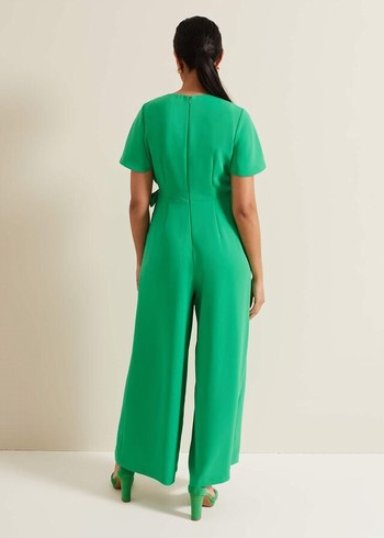 Phase Eight Petite Julissa Wide Leg Jumpsuit Green Australia | WE8973605